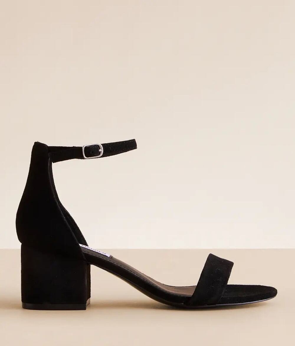 Steve Madden Irenee Black Suede Block Heel Sandals Size 12